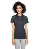 Harriton M385W Ladies' Advantage Snag Protection Plus IL Colorblock Polo | Dark Charcoal/ Dark Green/ Black