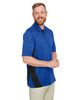 Harriton M386T Men's Tall Flash Snag Protection Plus IL Colorblock Polo | True Royal/ Black