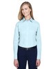 Devon & Jones D620W Ladies' Crown Woven Collection™ Solid Broadcloth Shirt | Crystal Blue