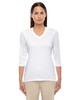 Devon & Jones DP184W Ladies Perfect Fit Bracelet  V-Neck Top | White