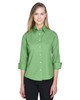Devon & Jones DP625W Three-Quarter Sleeve Stretch Poplin Blouse Shirt | Lime