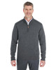 Devon & Jones DG478 Men's Manchester Fully-Fashioned Half-Zip Sweater | Dark Grey Heather/ Black