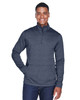 Devon & Jones DG798 Men's Newbury Malange Fleece Quarter-Zip Sweater | Navy Heather