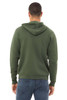 Bella+Canvas 3739 Unisex Poly-Cotton Fleece Zip Hoodie | Military Green