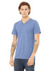 Bella+Canvas 3415C Unisex V-Neck Tri-Blend T-Shirt | Blue Triblend