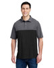 Core365 CE112C Men's Fusion ChromaSoft Colorblock Polo Shirt | Black/ Carbon Heather