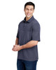 Core365 CE112C Men's Fusion ChromaSoft Colorblock Polo Shirt | Classic Navy/ Classic Navy Heather