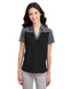 Core365 CE112CW Ladies' Fusion ChromaSoft Colorblock Polo Shirt | Black/ Carbon Heather