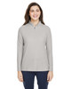 Core365 CE405W Ladies' Fusion ChromaSoft™ Pique Quarter-Zip Sweatshirt | Platinum