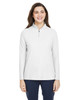 Core365 CE405W Ladies' Fusion ChromaSoft™ Pique Quarter-Zip Sweatshirt | White