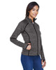 North End 78697 Ladies' Flux Melange Bonded Fleece Jacket | Carbon/ Black