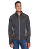 North End 88697 Sport Flux Melange Bonded Fleece Jacket | Carbon/ Orange Soda