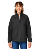 North End NE713W Ladies' Aura Sweater Fleece Quarter-Zip | Black/ Black