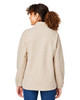 North End NE713W Ladies' Aura Sweater Fleece Quarter-Zip | Oatmeal Heather/ Teak