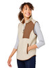 North End NE714W Ladies' Aura Sweater Fleece Vest | Oatmeal Heather/ Teak