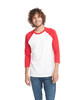 Next Level 6251 Unisex CVC 3/4 Sleeve Raglan Baseball T-Shirt | Red/ White