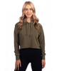 Next Level 9384 Ladies' Cropped Pullover Hooded Sweatshirt | Military Green