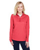 Team 365 TT31HW Ladies' Zone Sonic Heather Performance Quarter-Zip Active Shirt | Sport Red Heather