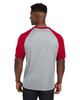 Team 365 TT62 Unisex Zone Colorblock Raglan T-Shirt | Athletic Heather/ Sport Red