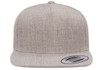 Yupoong  YP5089 Adult 5-Panel Structured Flat Visor Classic Snapback Cap | Heather Grey