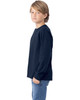 Next Level Apparel 3311NL Youth Cotton Long Sleeve T-Shirt | Midnight Navy
