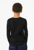 Bella + Canvas 3501YCV Youth Heather CVC Long-Sleeve T-Shirt | Solid Black Blend