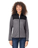 Core365 CE74W Ladies' Venture Heathered Stripe Hybrid Jacket | Black/White Core365 CE74W Ladies' Venture Heathered Stripe Hybrid Jacket | Black/White