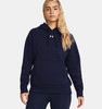 Under Armour 1379500 Ladies' Rival Fleece Hooded Sweatshirt | Midnight Navy/White