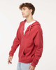 M&O 3331 Unisex Zipper Fleece Hoodie | Heather Red