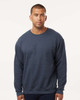 M&O 3340 Unisex Fleece Crewneck Sweatshirt | Heather Navy