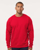 M&O 3340 Unisex Fleece Crewneck Sweatshirt | Red