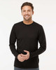 M&O 3520 Men's Poly-Blend Long Sleeve Tee | Black