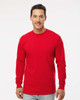 4820 M&O Adult Gold Soft Touch Long Sleeve T-shirt | Deep Red