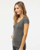 M&O 3542 Women's Fine Blend V-Neck T-shirt | Heather Charcoal