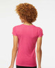 M&O 3542 Women's Fine Blend V-Neck T-shirt | Heather Fuchsia