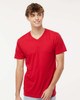M&O 3543 Fine Blend V-Neck T-Shirt | Red