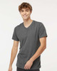 M&O 3543 Fine Blend V-Neck T-Shirt | Heather Charcoal