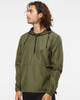 Independent Trading Co. EXP54LWP Unisex Lightweight Quarter-Zip Windbreaker Pullover Jacket | Army/ Black Zipper