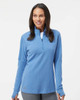 Adidas A555 Women's 3-Stripes Quarter-Zip Sweater | Focus Blue Melange