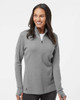Adidas A555 Women's 3-Stripes Quarter-Zip Sweater | Grey Three Melange