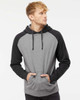 Independent Trading Co. IND40RP Raglan Hooded Sweatshirt | Gunmetal Heather/ Charcoal Heather
