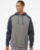 Independent Trading Co. IND40RP Raglan Hooded Sweatshirt | Gunmetal Heather/ Classic Navy Heather