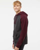 Independent Trading Co. IND40RP Raglan Hooded Sweatshirt | Charcoal Heather/ Burgundy Heather