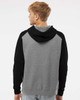 Independent Trading Co. IND40RP Raglan Hooded Sweatshirt | Gunmetal Heather/ Black