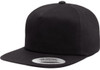 Yupoong 6502 Unstructured Five-Panel Snapback Cap | Black