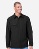 Harriton M72 Flex Twill Overshirt | Black Harriton M72 Flex Twill Overshirt | Black