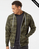 Clearance - Independent AFX90UNZ Unisex Lightweight Full-Zip Hooded Sweatshirt | Forest Camo