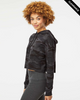 Clearance - Independent Trading Co. AFX64CRP Women’s Lightweight Cropped Hoodie | Black Camo
