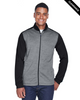 Clearance - Devon & Jones DG796 Men's Newbury Colorblock Malange Fleece Full-Zip Sweater | Black Heather/ Dark Grey Heather Clearance - Devon & Jones DG796 Men's Newbury Colorblock Malange Fleece Full-Zip Sweater | Black Heather/ Dark Grey Heather