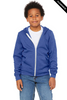 Clearance - Bella + Canvas 3739Y Youth Sponge Fleece Full-Zip Hooded Sweatshirt | Heather True Royal